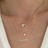  Ornate Lobster Clasp Pendant Bamboo Link Necklace in S925 Silver - friendship necklace gift from Bestie Keepsake