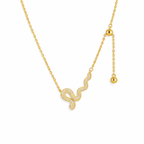  Ornate Pave Snake Necklace - friendship necklace gift from Bestie Keepsake