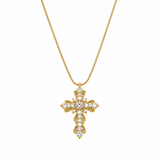  Ornate Zirconia Cross Pendant Necklace - friendship necklace gift from Bestie Keepsake