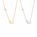  Hollow Puppy Pendant S925 Sterling Silver Necklace - friendship necklace gift from Bestie Keepsake