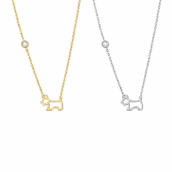  Hollow Puppy Pendant S925 Sterling Silver Necklace - friendship necklace gift from Bestie Keepsake