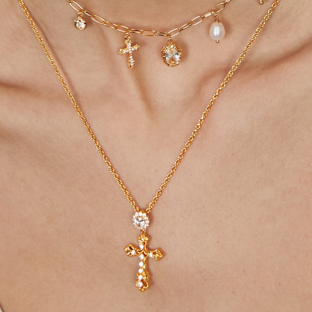  Ornate Vintage-Inspired Cross Pendant Necklace - friendship necklace gift from Bestie Keepsake