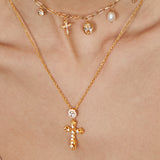  Ornate Vintage-Inspired Cross Pendant Necklace - friendship necklace gift from Bestie Keepsake