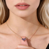  Geometric Heart Birthstone Necklace Stainless Steel - friendship necklace gift from Bestie Keepsake
