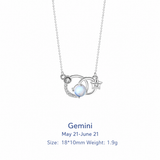  Celestial Zodiac Sterling Silver Necklace - friendship necklace gift from Bestie Keepsake