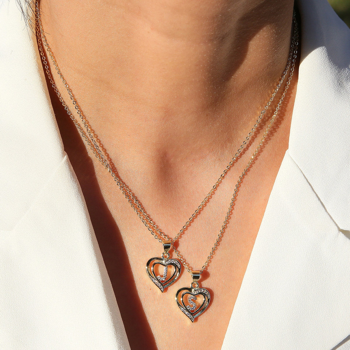  Intricate Heart Initial Pendant Necklace - friendship necklace gift from Bestie Keepsake