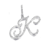  Cursive Pave Initial Pendant Necklace - friendship necklace gift from Bestie Keepsake