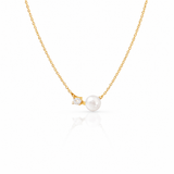  Dainty Pearl & Zirconia 925 Sterling Silver Necklace - friendship necklace gift from Bestie Keepsake