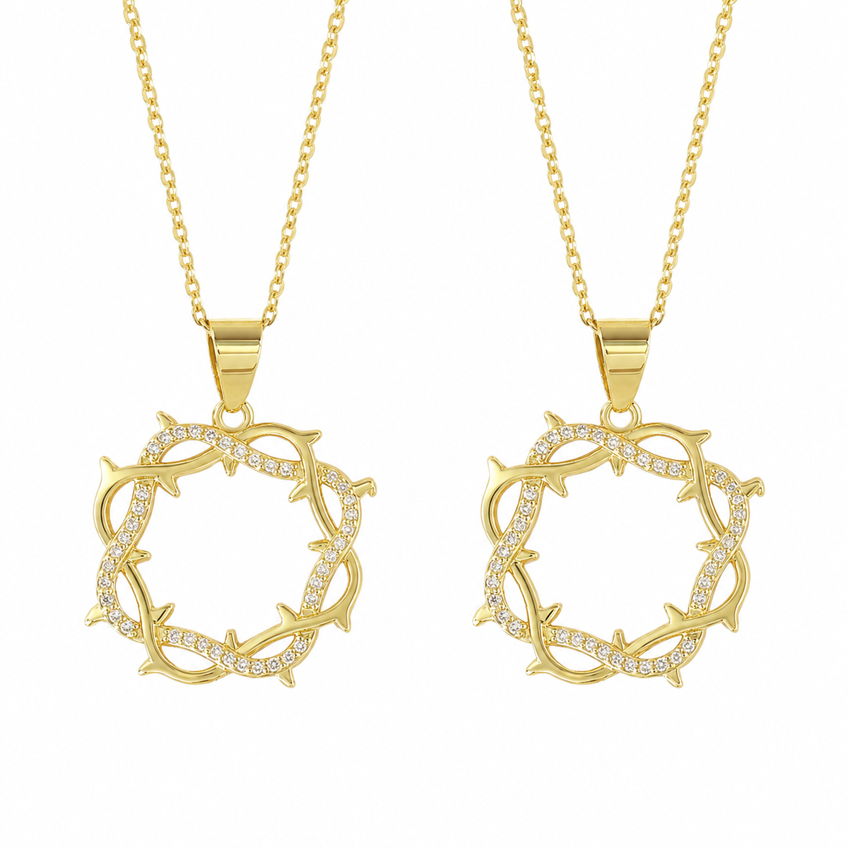  Micro-Pave Thorn Circle Necklace - friendship necklace gift from Bestie Keepsake