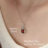  Ornate Crimson Zirconia Pendant S925 Necklace - friendship necklace gift from Bestie Keepsake