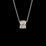  Ornate Pave Zircon Cylinder Pendant Necklace - friendship necklace gift from Bestie Keepsake