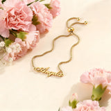  Script Name Adjustable Bolo Bracelet in Stainless Steel - friendship necklace gift from Bestie Keepsake