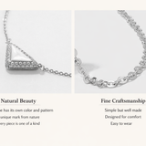  Delta Geometric Triangle Necklace with Stone Inlay - friendship necklace gift from Bestie Keepsake