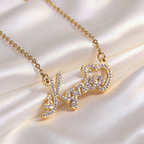 Iced Script Heart Custom Name Necklace - friendship necklace gift from Bestie Keepsake