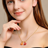  Colorful Enamel Initial Charm Necklace in Gold-Plated Brass - friendship necklace gift from Bestie Keepsake