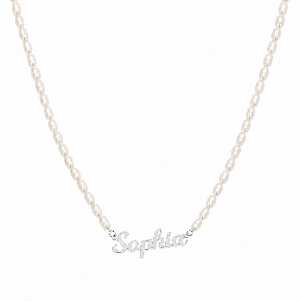  Personalized Script Name Pearl Necklace Stainless Steel - friendship necklace gift from Bestie Keepsake