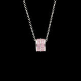  Ornate Pave Zircon Cylinder Pendant Necklace - friendship necklace gift from Bestie Keepsake