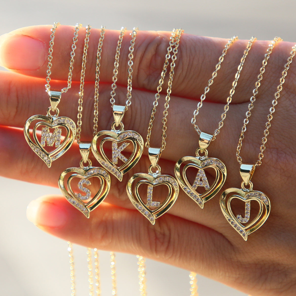  Intricate Heart Initial Pendant Necklace - friendship necklace gift from Bestie Keepsake