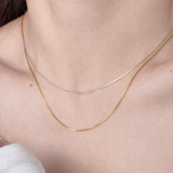 Dainty Snake Chain Necklace in 925 Sterling Silver - friendship necklace gift from Bestie Keepsake