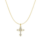  Ornate Petal Cross Pendant Necklace with Mother of Pearl - friendship necklace gift from Bestie Keepsake