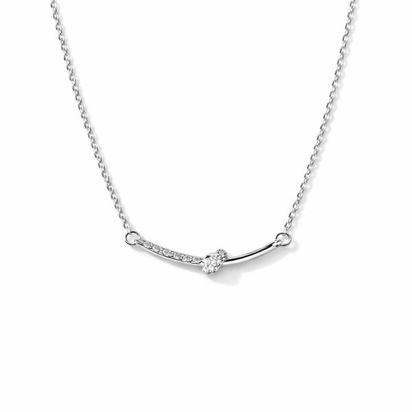  Dainty Twisted Bar Necklace in S925 Sterling Silver - friendship necklace gift from Bestie Keepsake