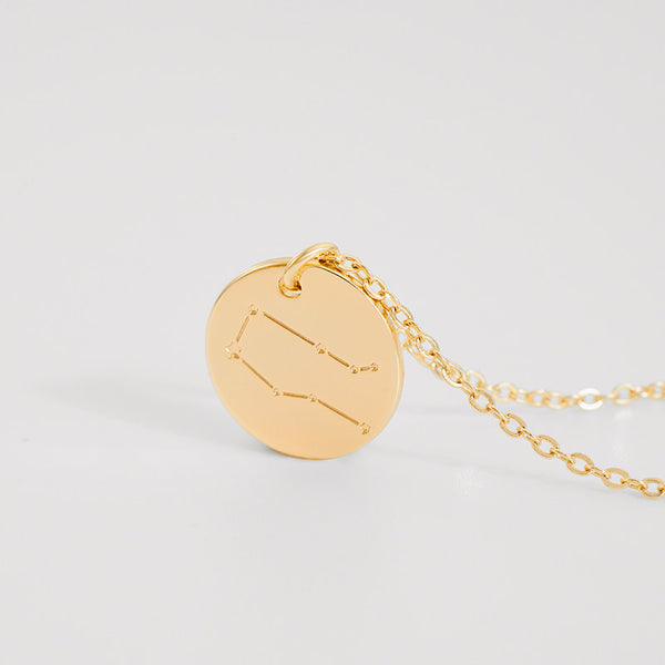  Constellation Coin Pendant Necklace in 14K Gold Plated - friendship necklace gift from Bestie Keepsake