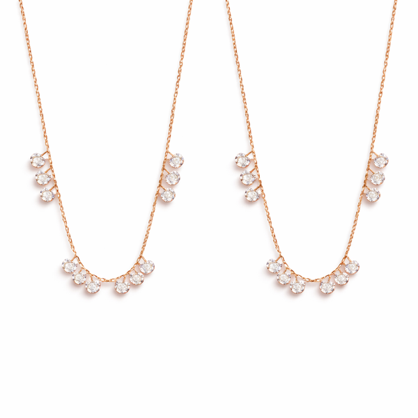  Dainty Crystal Drop Necklace Set - friendship necklace gift from Bestie Keepsake