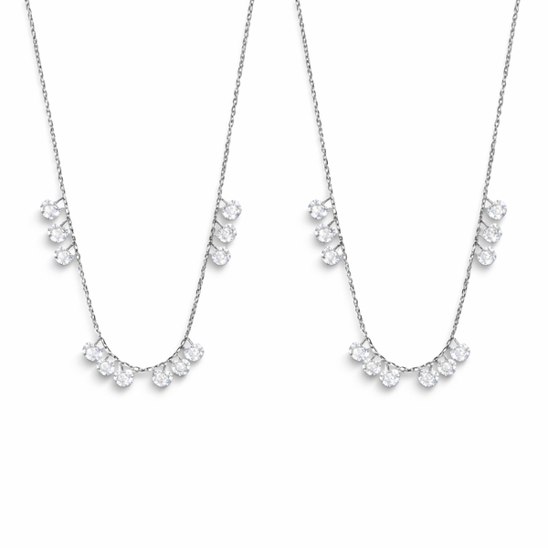  Dainty Crystal Drop Necklace Set - friendship necklace gift from Bestie Keepsake