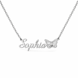  Custom Butterfly Name Necklace in Stainless Steel - friendship necklace gift from Bestie Keepsake