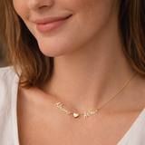  Personalized Two Name Cutout Necklace with Symbol Charm - friendship necklace gift from Bestie Keepsake