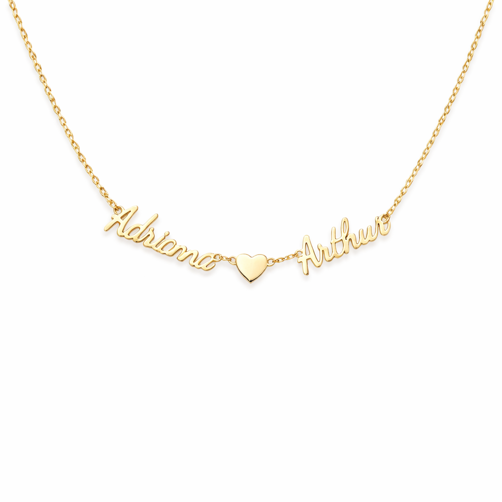  Personalized Two Name Cutout Necklace with Symbol Charm - friendship necklace gift from Bestie Keepsake