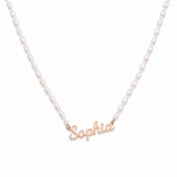  Personalized Script Name Pearl Necklace Stainless Steel - friendship necklace gift from Bestie Keepsake