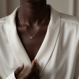  Pavé Initial W Pendant Necklace - friendship necklace gift from Bestie Keepsake
