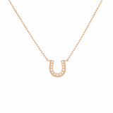  Pavé Horseshoe Pendant Necklace in Sterling Silver - friendship necklace gift from Bestie Keepsake