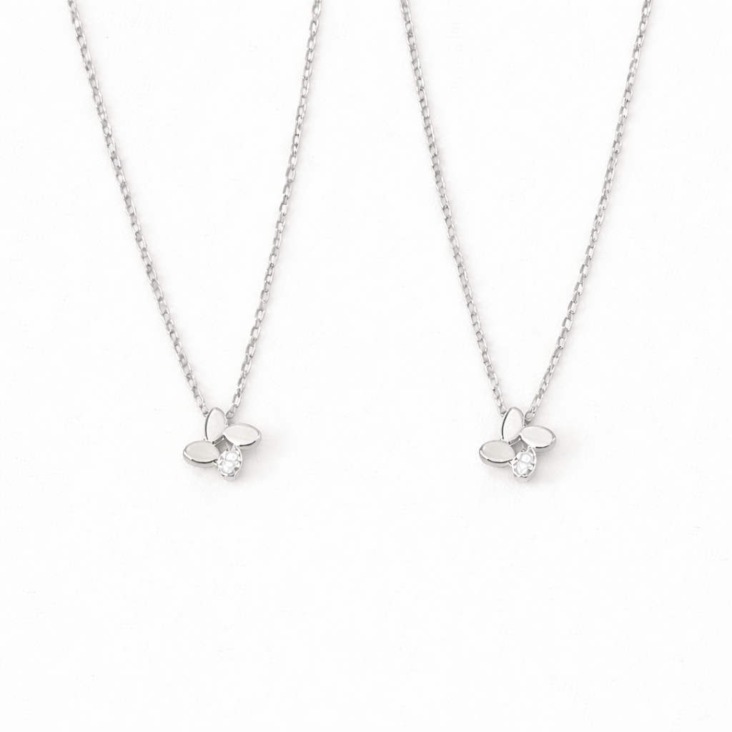  Pinwheel Clover Pendant Necklace S925 Sterling Silver - friendship necklace gift from Bestie Keepsake