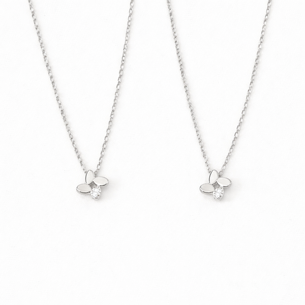  Pinwheel Clover Pendant Necklace S925 Sterling Silver - friendship necklace gift from Bestie Keepsake