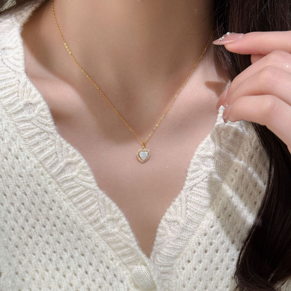  Bowknot Heart Zircon Necklace - friendship necklace gift from Bestie Keepsake