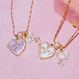  Ornate Heart Locket Pendant Necklace - friendship necklace gift from Bestie Keepsake