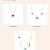  Enamel Heart Charm Necklace S925 Silver - friendship necklace gift from Bestie Keepsake