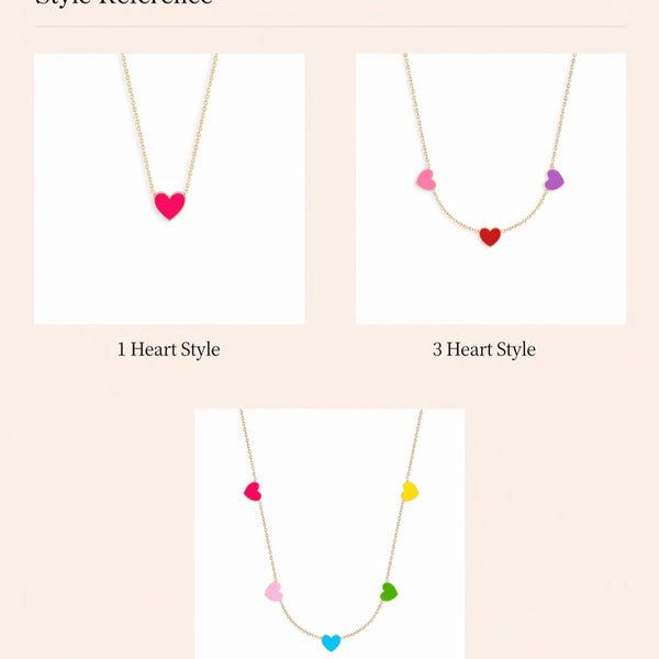  Enamel Heart Charm Necklace S925 Silver - friendship necklace gift from Bestie Keepsake