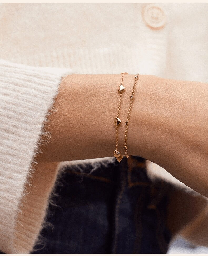  Dainty Birthstone Bezel Bracelet in 18K Gold Plated Sterling Silver - friendship necklace gift from Bestie Keepsake