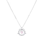  Sparkling Ribbon Heart Wreath Necklace - friendship necklace gift from Bestie Keepsake