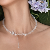  Butterfly Charm Crystal Bead Necklace - friendship necklace gift from Bestie Keepsake