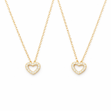  Pavé Open Heart Pendant Necklace in Sterling Silver - friendship necklace gift from Bestie Keepsake