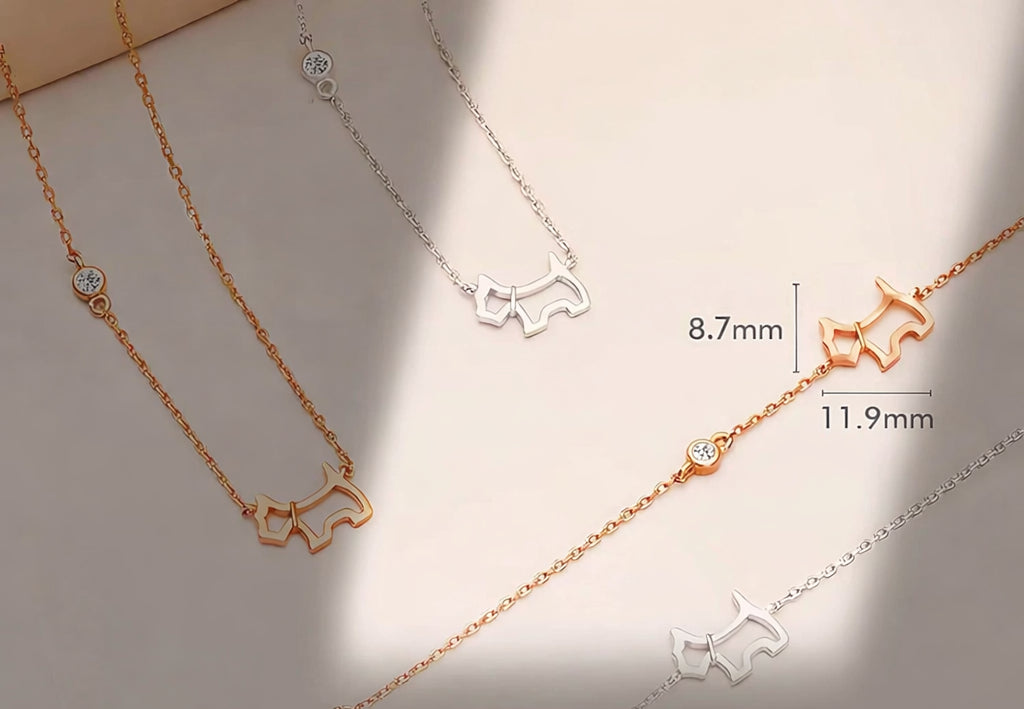  Hollow Puppy Pendant S925 Sterling Silver Necklace - friendship necklace gift from Bestie Keepsake