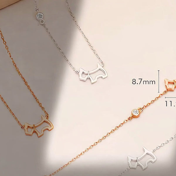  Hollow Puppy Pendant S925 Sterling Silver Necklace - friendship necklace gift from Bestie Keepsake