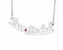  Custom Double Name Heart Birthstone Necklace in Stainless Steel - friendship necklace gift from Bestie Keepsake