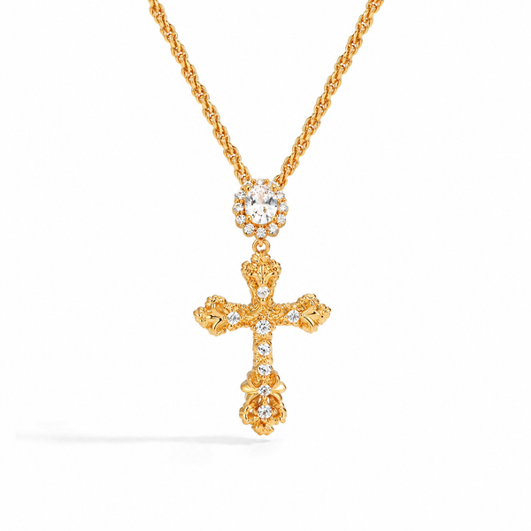  Ornate Vintage-Inspired Cross Pendant Necklace - friendship necklace gift from Bestie Keepsake