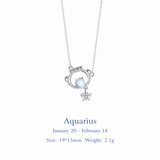  Celestial Zodiac Sterling Silver Necklace - friendship necklace gift from Bestie Keepsake