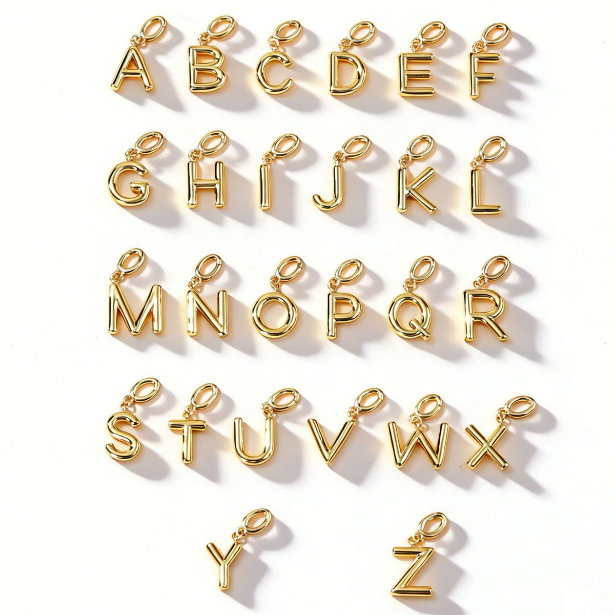  Polished Initial Pendant Necklace 18K Gold Plated - friendship necklace gift from Bestie Keepsake